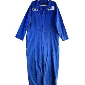Bulwark Coveralls Mens Size 50R Blue Utility Jumpsuit BP Work Suit Distressed
